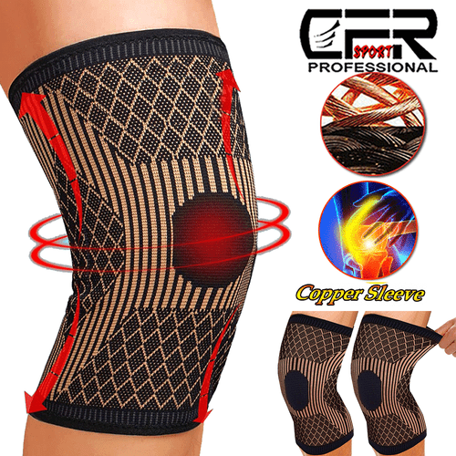 Copper Knee Sleeve Compression Brace Support Sport Joint Arthritis Pain Relief - Picture 12 of 13