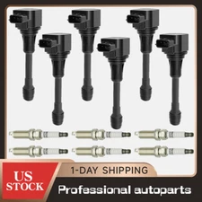 6* Ignition Coils & 6* Spark Plugs for 08-13 Nissan 370Z Infiniti G37 3.7L UF617
