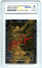 MICHAEL JORDAN EX -2000 RED SIGNATURE Graded GEM-MT 10 23 KT GOLD CARD