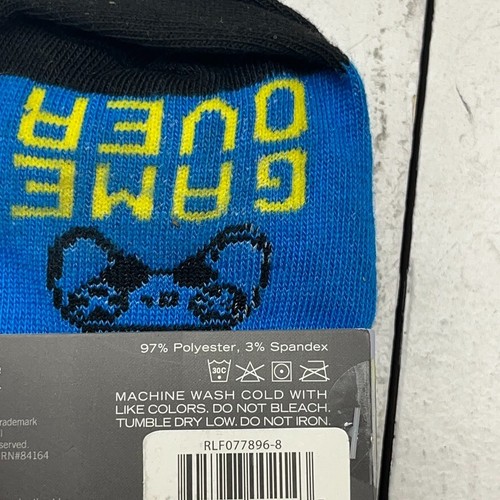 Round The Clock 3 Pairs "Game Over" Print Low Cut Socks Boys Size 6-8 NEW - 第 3/6 張圖片