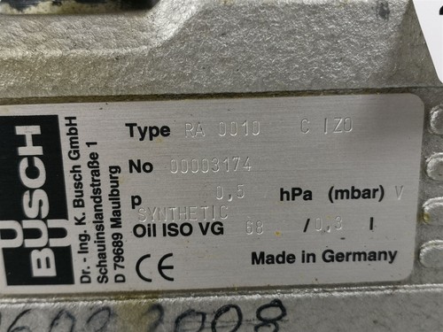 BUSCH RA 0010 Vacuum Pump 00003174 - Picture 3 of 8