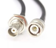 BNC male to BNC female bulkhead 9 Feet RG58a/u cable jumper pigtail USA