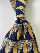 Robert Talbott Tie Studio Men's 100% Silk Made In USA Designer Geometric Gold