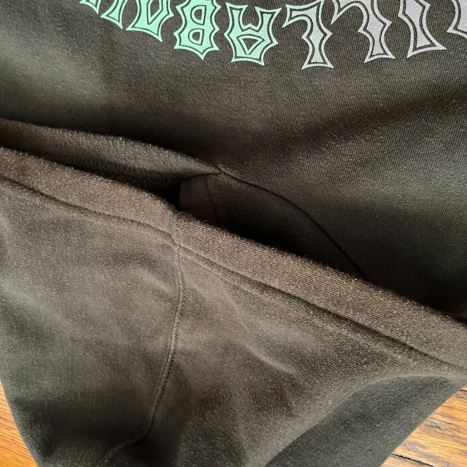 Billabong Hoodie Woman's Large Faded Black Logo Spell Out Skate Grunge Boxy Y2K - Image 3 of 4