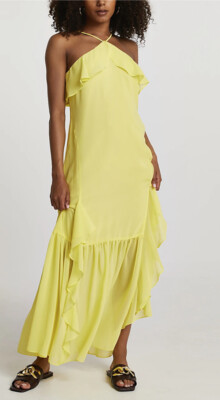 pink and orange halter dress Ombre Halter Neck Maxi Dress