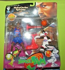 1996 SPACE JAM LOONEY TUNES MICHAEL JORDAN SYLVESTER SKY STILTS PLUNGER STUFFER