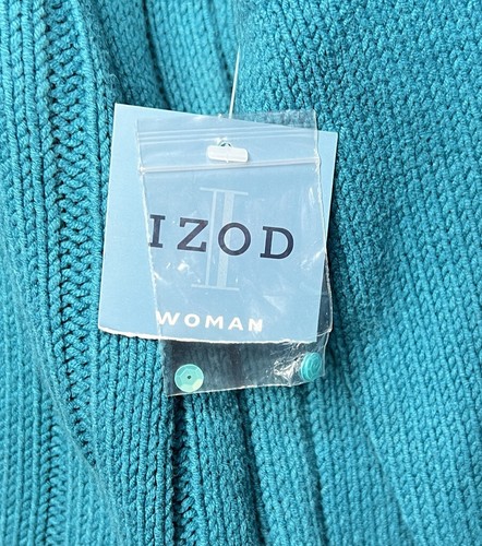 IZOD Women's Sweater Size 1X Alpine Blue Cotton Blend New With Tags - Picture 7 of 10