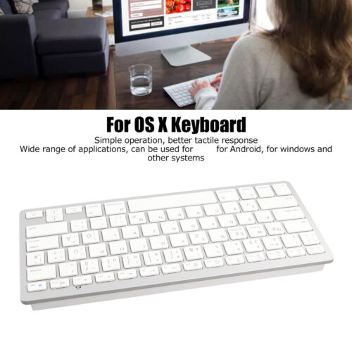 Wireless Keyboard Mini 78 Keys Ultra Thin Portable White Computer Keyboards - Picture 9 of 43
