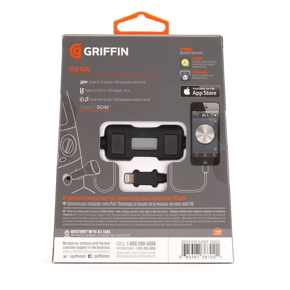 Griffin MFI Certified iTrip iPhone 12 Pro Max/Mini Auto FM Transmitter Lightning - Image 2 of 4
