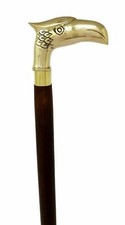 Victorian Style Walking Stick Wooden Designer Brass Eagle Handle Nautical Cane