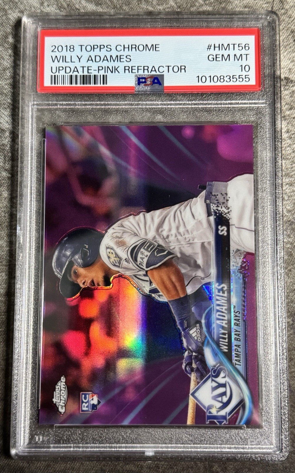 2018 TOPPS CHROME UPDATE #HMT56 WILLY ADAMES PINK REFRACTOR PSA GEM MINT 10