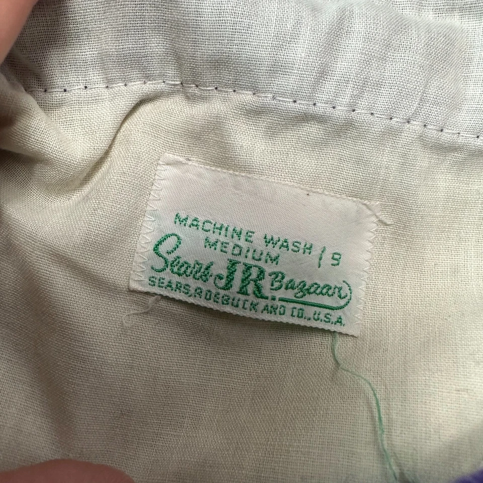 Pantalones de mezclilla vintage años 70 Big Bell cintura alta Sears JR Bazaar 28" W púrpura Foto 2 de 4