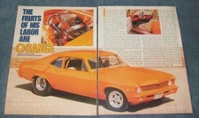 1970 Chevy Nova Custom Pro Street Article "The Fruits of His Labor Are Orange"