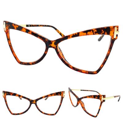 Women OVERSIZED Retro Cat Eye Clear Lens EYE GLASSES Large  display picture 2