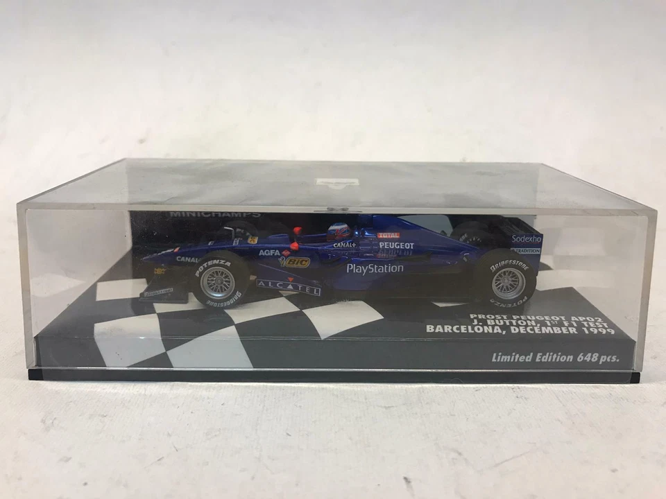 Minichamps Prost Peugeot AP02 J. Button test Barcelona 1999 1/43 400990119 - Immagine 2 di 3
