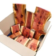 Aromatic Eastern Red Cedar Live Edge Assortment Box 20 lbs - Great for gift mak