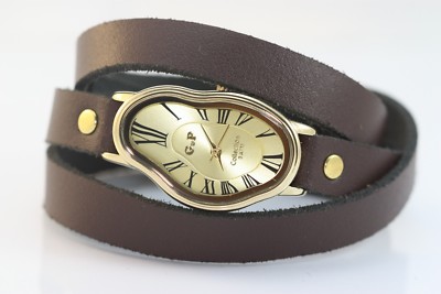 Fluid Wavy Softwatch Salvador Dali Schmelzzeituhr Damen Leder Wickeluhr