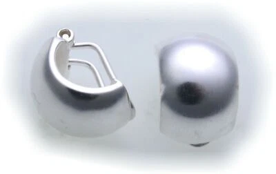 Damen Ohrringe echt Silber 925 Clip mattiert gute Qualität Ohrclip Sterlingilber - Bild 1 von 2