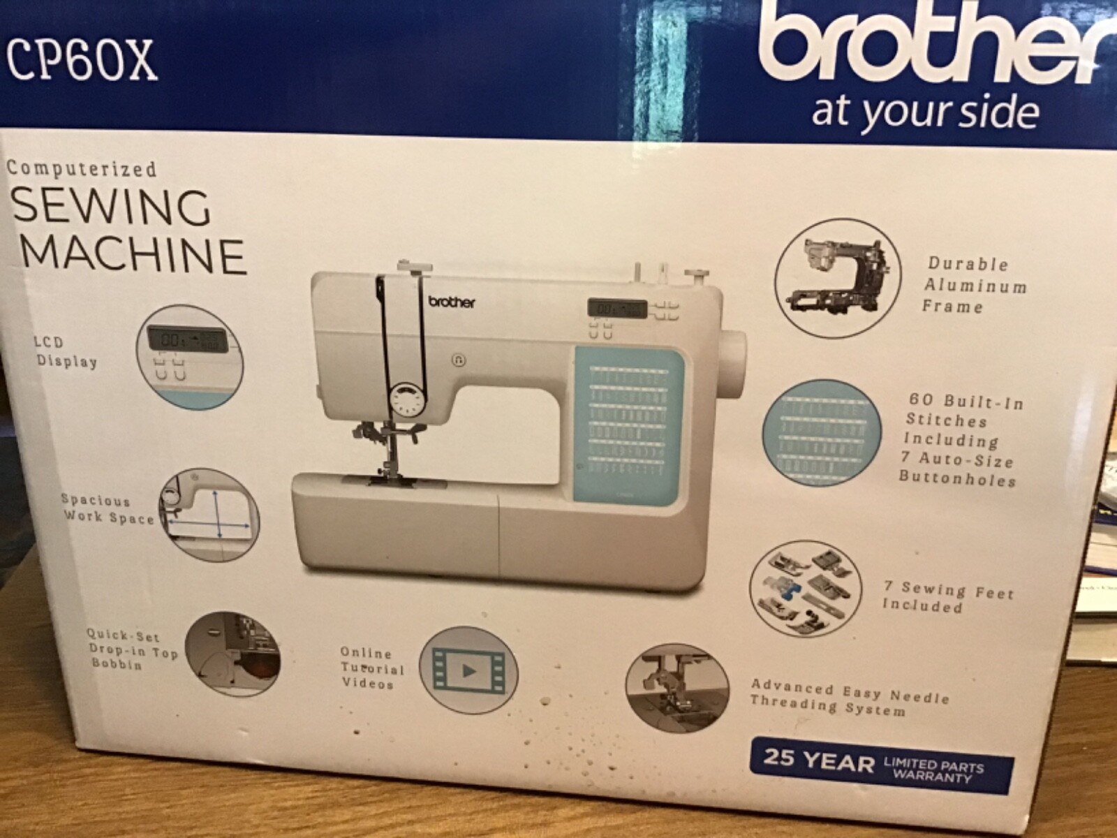 Brother CP60X Computerized Sewing Machine, 60 Builtin Stitches, LCD