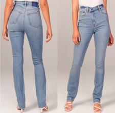 Abercrombie Fitch Womens 90s Slim Straight Jeans Ultra High Rise Blue Size 31 12