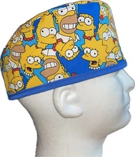 Simpsons All Over Scrub Hat Chemo Cap