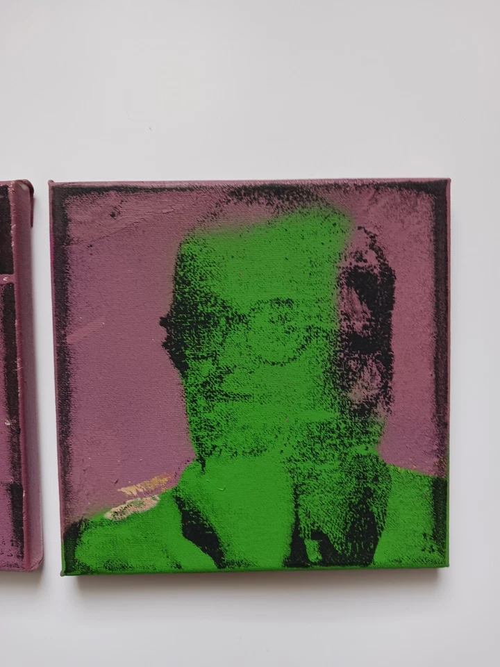 David Hockney 肖像 混合媒体帆布 原创艺术 Andy Warhol Banksy — 第 2/4 张图片