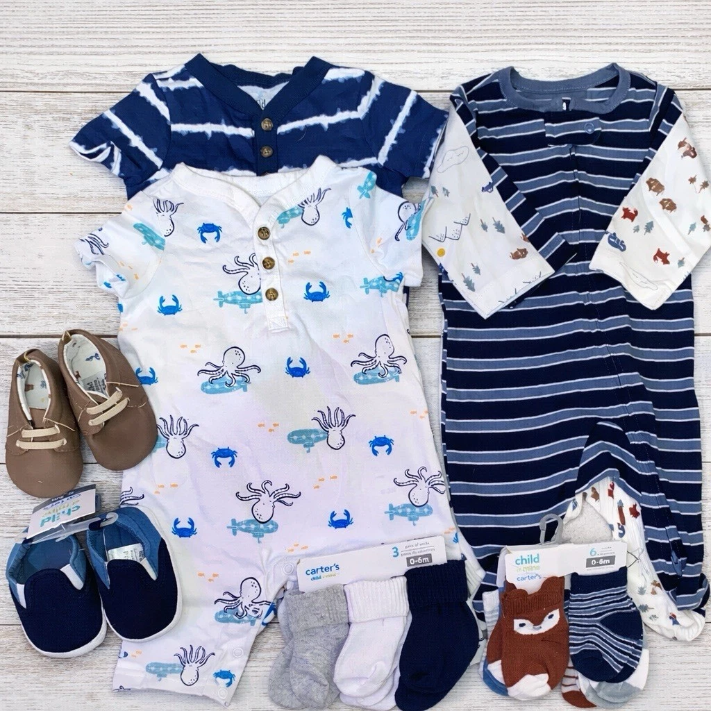 NWT/NWOT~Baby Boy Child of Mine Summer Clothing & Shoes Lot, 15pc, Size 0/3M