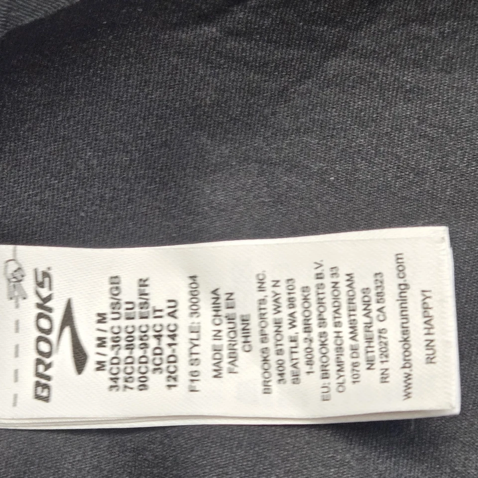 Sujetador deportivo Brooks para mujer mediano negro convertible inalámbrico de forma fina Foto 4 de 4