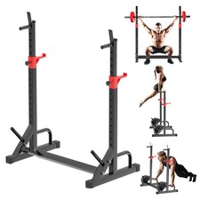 Adjustable Squat Rack, Barbell Rack, Bench Press 550 LBS Max Load Multi-Funct...