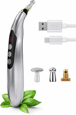 Acupuncture Pen Electric Rechargeable Pain Relief Massager with 3 Heads for