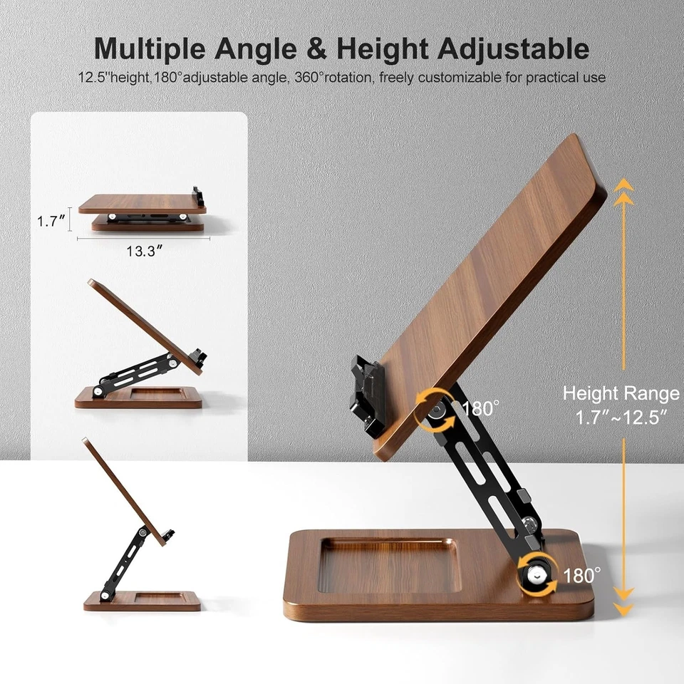Book Stand for Reading with Light,Book Holders for Reading Hands Free, Adjusta.. Foto 2 de 4