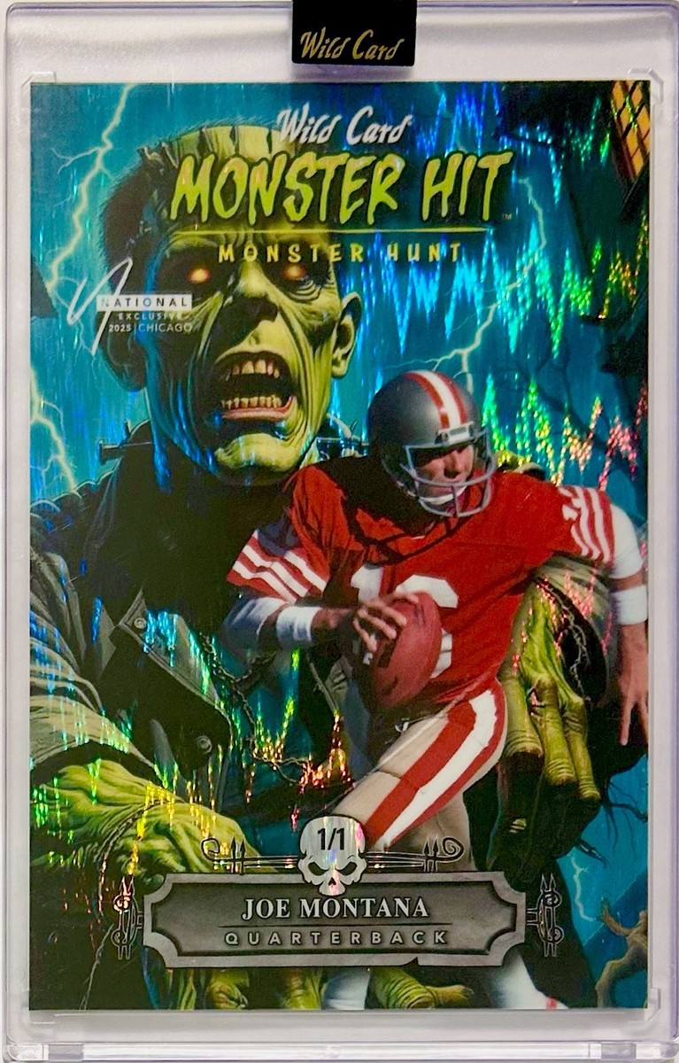 Joe Montana 2025 Wild Card Monster Hit HOF 1/1 Exclusive 4x6