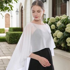 Womens Soft Chiffon Capes Shawl Ladies Evening Wedding Capes Shrug Ladies Bridal