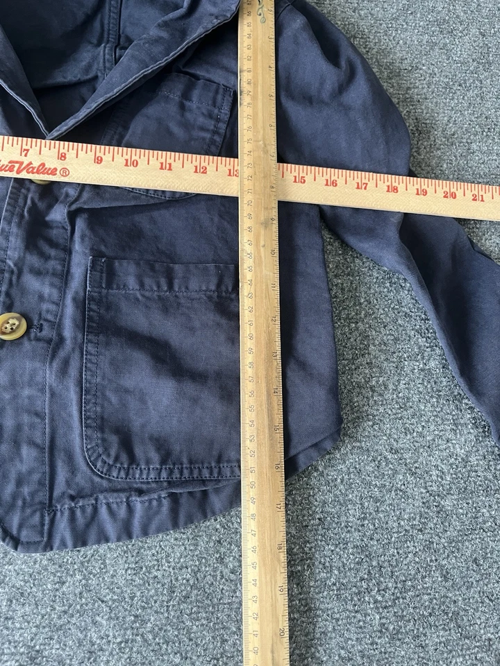 Jaqueta Crewcuts Meninos Tamanho 10 Azul Marinho Blazer J Crew Crianças Jovens Gola - Imagem 4 de 4