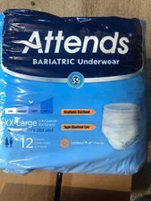 Attends Bariatric Adult Underwear, XXL, 68" - 80" Waist, PACK 4 - Case of 48