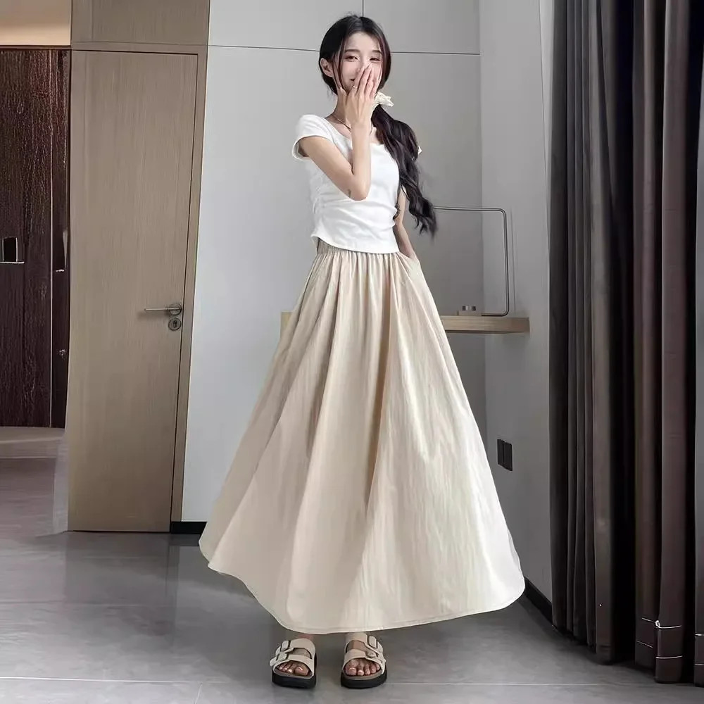 High Waist A- Line Umbrella Skirt for Women Summer New Style Sembach Skirt Casua