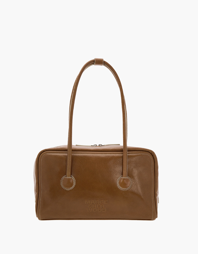 MARGE SHERWOOD SOFT BOSTON Bag in Brown Pull-Up Leather K-Fashion Handbag