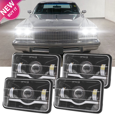 4PCS 4X6'' LED Headlights Kit For Buick LeSabre 1976-1990 / Regal 1976-1987