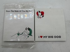 Vintage Big Dogs Memo Pads Unused Sticky Notes Stationery Lot 2 NOS