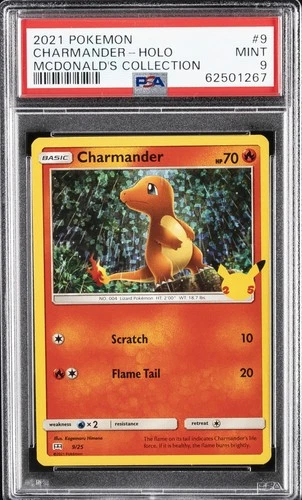 2021 POKEMON MCDONALD'S COLLECTION #9 CHARMANDER-HOLO PSA 9
