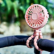 Portable Stroller Clip Fan USB Rechargeable 3 Speed Baby Pram Handheld Cooler