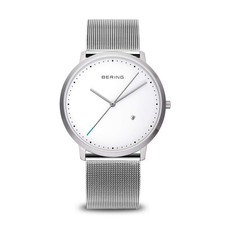 Image of BERING Unisex Quartz Watch 39 mm Stainless Steel Case and Dial Calfskin Strap