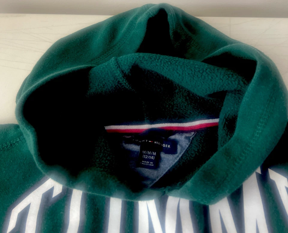 TOMMY HILFIGER Sudadera con Capucha Niño Logotipo Big Spellout Talla M 12/14 Foto 3 de 4