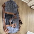 Gray And Brown Foldable Duffel Bag For Travel With Shoes Compartment — photo 4