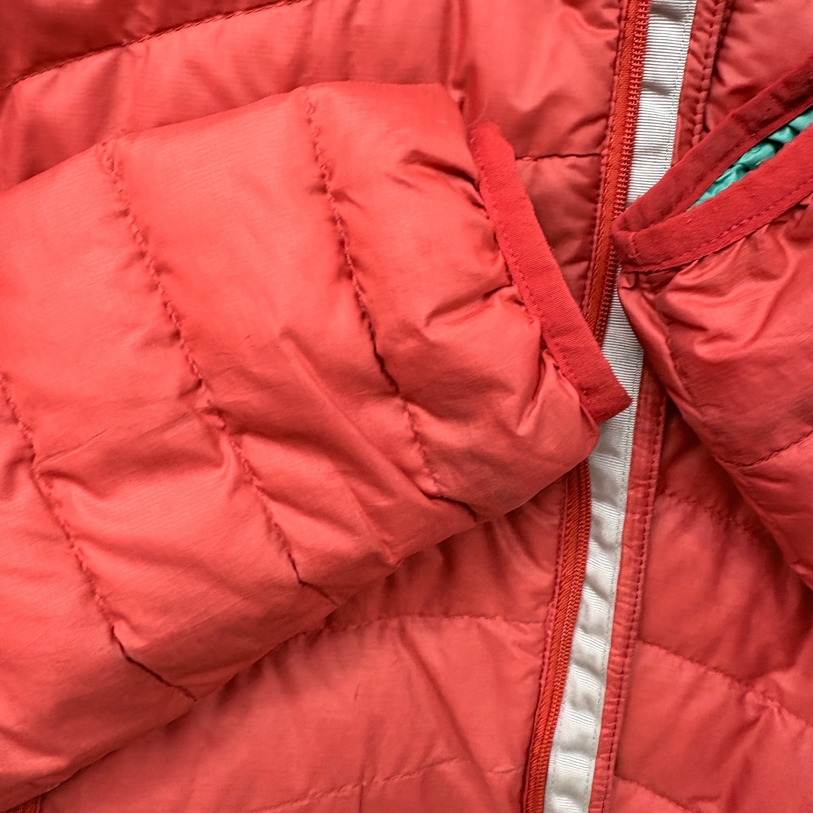 Patagonia Womens Down Sweater Jacket Coral Red green nano Puffer 84682 Small thumbnail 10