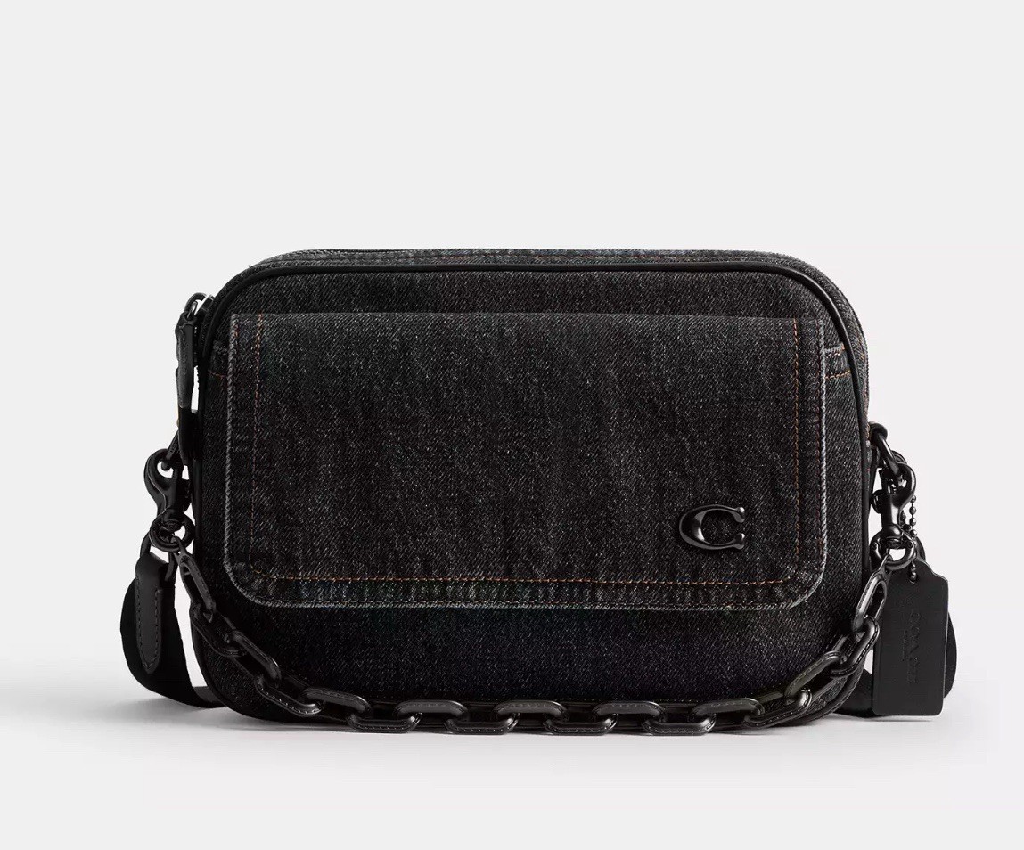 NWT Coach Charter Flap Crossbody Bag 24 Washed Black CAK24 | eBay