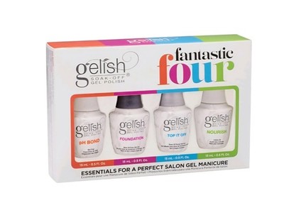 Gelish Fantastic Four Essentials Collection Soak Off Gel Nail Polish Kit- 4 Pack
