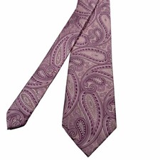Stafford Paisley Men's Tie 60" x 3" Purple Pink Classic Preppy Wedding Formal