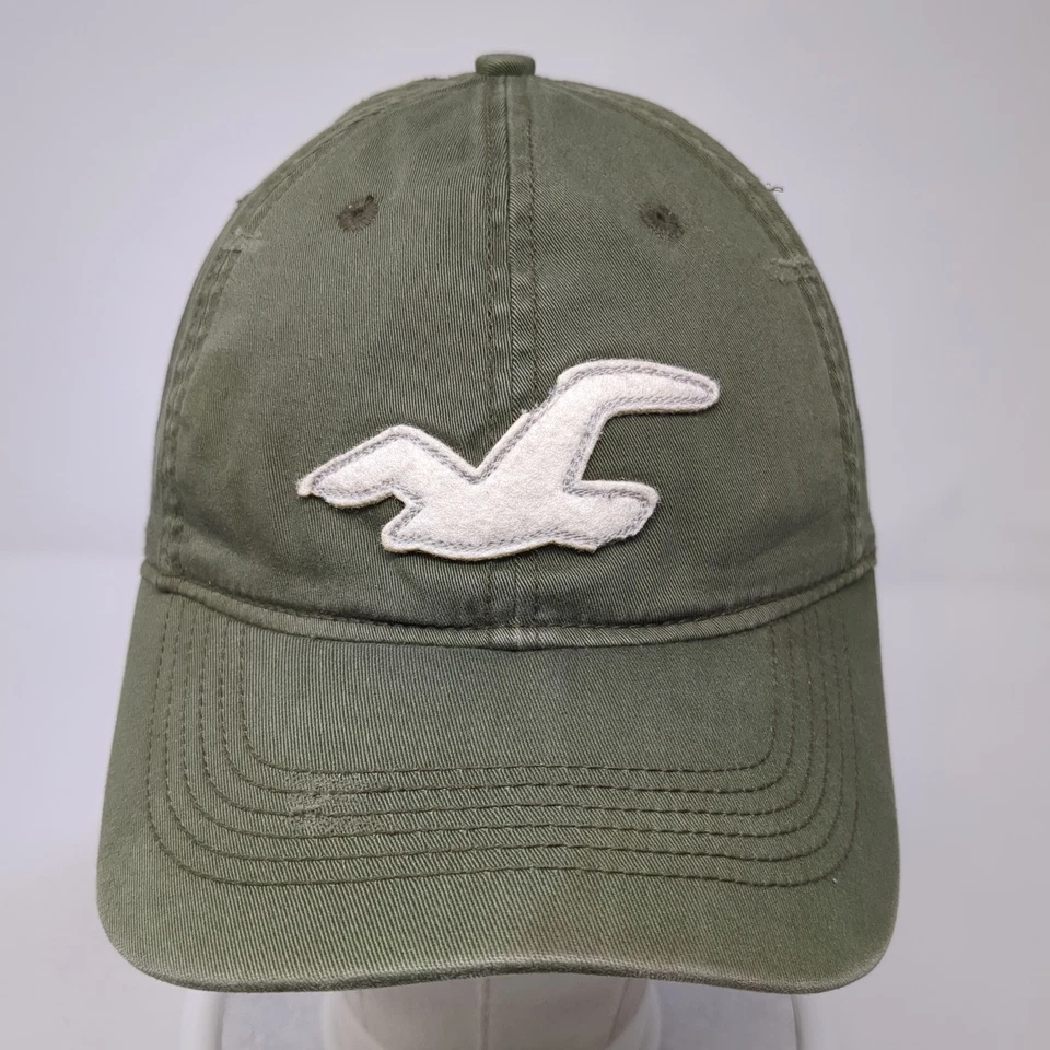 Sombrero Hollister Grande Logo Ajustado Verde Talla Única Sólido Agujeros de Ventilación Exterior Foto 2 de 4