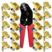 SMA cable crimping tool and 10pcs SMA male to female connectors for RG174 RG3...